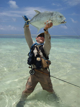 17. Chris celebrates a lovely trevalley caught off the African coast